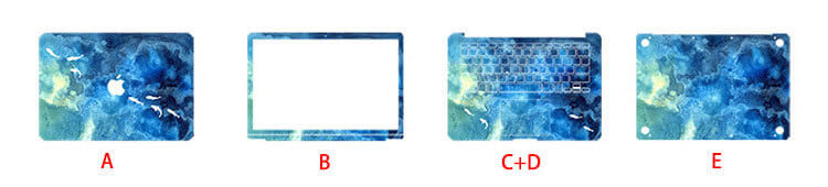 laptop skin ABCDE side for ACER Aspire V3-551-8419