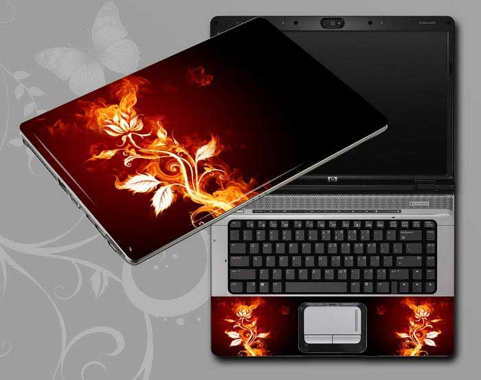 decal Skin for ASUS G75VW-DH73 Flame Flowers floral laptop skin