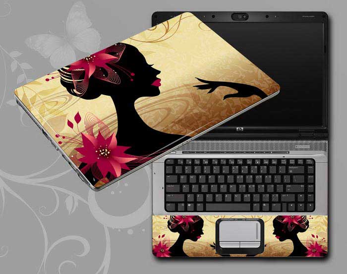 decal Skin for HP Pavilion 17-e074nr Flowers and women floral laptop skin