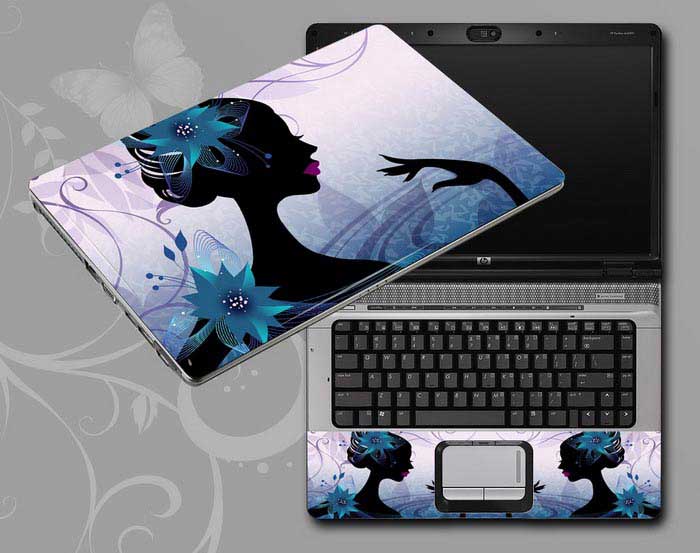 decal Skin for CLEVO W545SU2 Flowers and women floral laptop skin