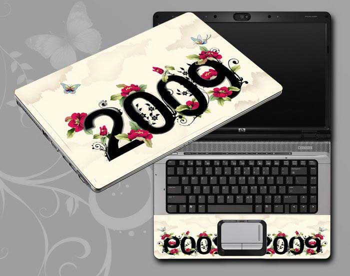 decal Skin for APPLE Macbook Chinese ink painting 2009 Flowers, butterflies, floral laptop skin