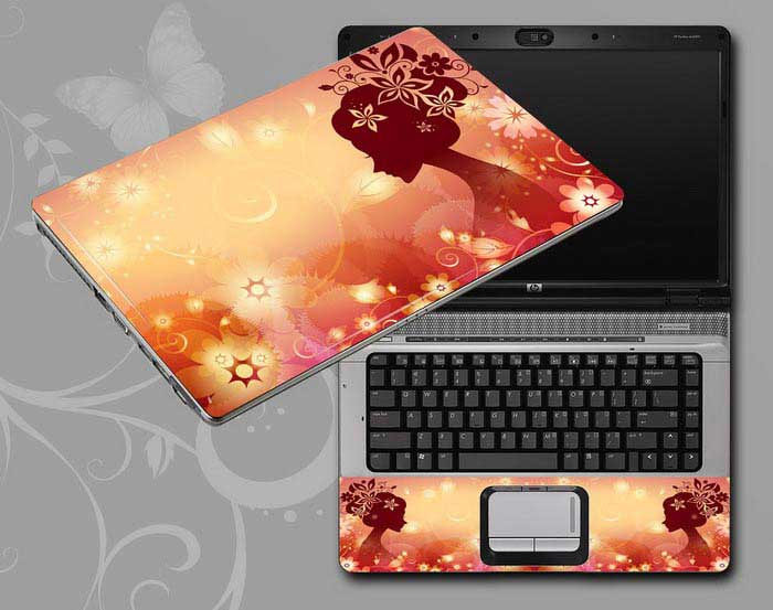 decal Skin for SAMSUNG Chromebook Series 5 Titan Silver 3G Model XE550C22-A01US Flowers and women floral laptop skin