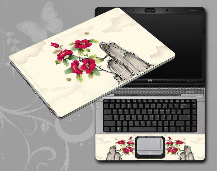 decal Skin for HP Pavilion 17-e074nr Chinese ink painting Flowers on the mountain floral laptop skin