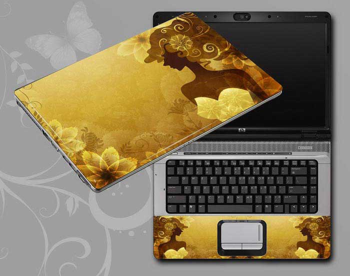 decal Skin for SAMSUNG Chromebook Series 5 Titan Silver 3G Model XE550C22-A01US Flowers and women floral laptop skin