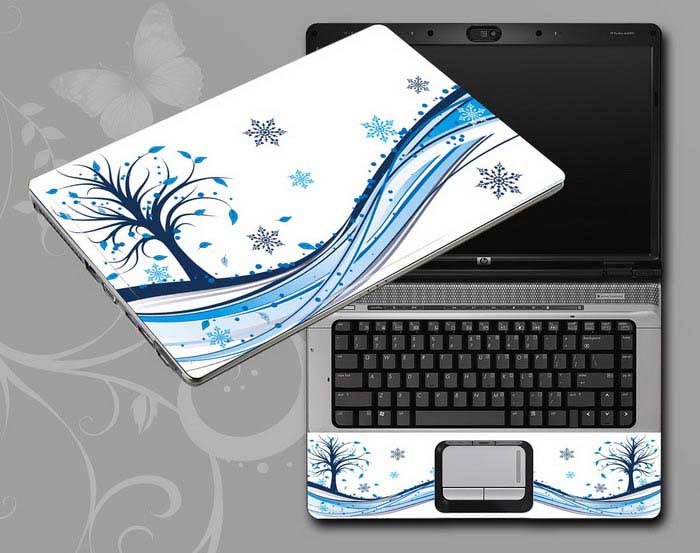 decal Skin for TOSHIBA Satellite L735 Flowers, butterflies, leaves floral laptop skin