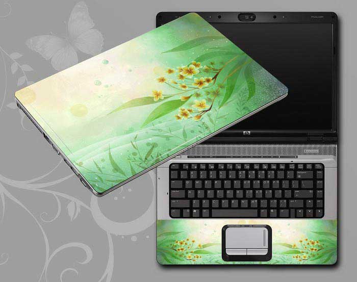 decal Skin for ACER Aspire V3-551-8419 Flowers, butterflies, leaves floral laptop skin