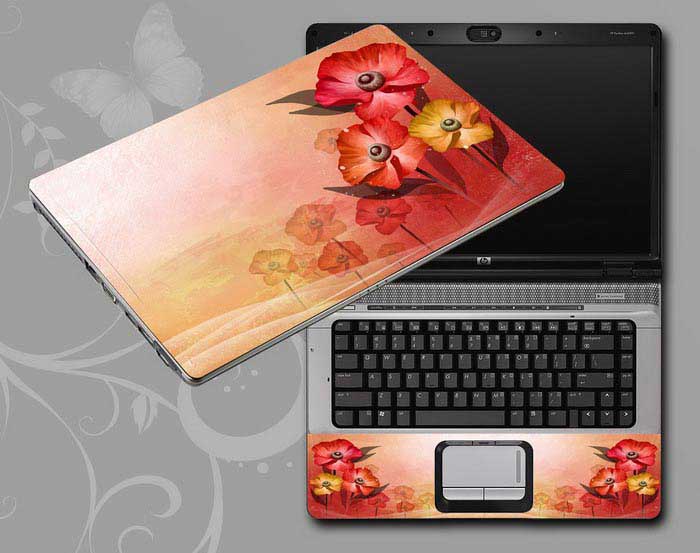 decal Skin for HP Pavilion 17-e074nr Flowers, butterflies, leaves floral laptop skin