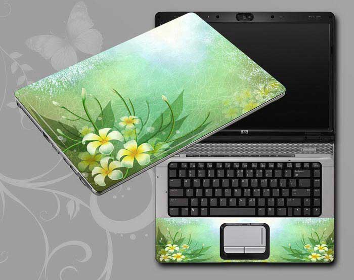 decal Skin for TOSHIBA Qosmio X500-S1801 Flowers, butterflies, leaves floral laptop skin
