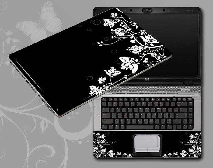 decal Skin for SAMSUNG Chromebook Series 5 Titan Silver 3G Model XE550C22-A01US Flowers, butterflies, leaves floral laptop skin