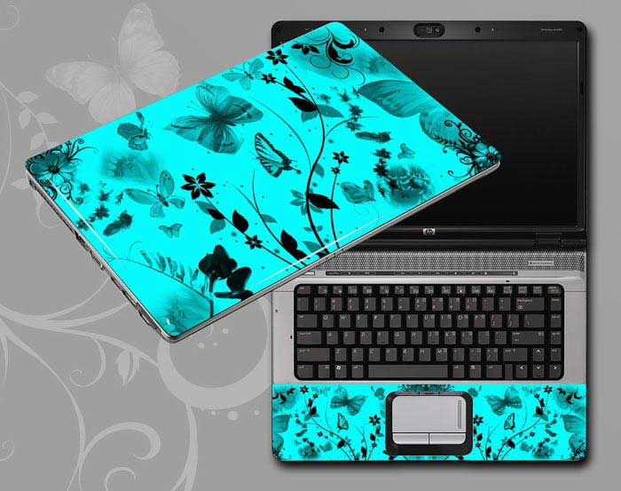 decal Skin for SAMSUNG Chromebook Series 5 Titan Silver 3G Model XE550C22-A01US Vintage Flowers, Butterflies floral laptop skin
