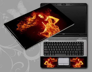Flame Woman Laptop decal Skin for GATEWAY ID49C04u 1821-129-Pattern ID:129