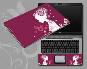 Flowers and women floral Laptop decal Skin for ASUS K72F 1514-171-Pattern ID:171