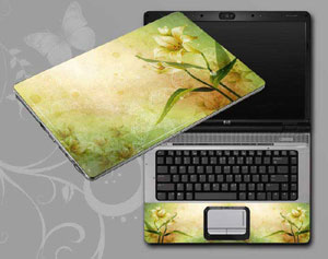Flowers, butterflies, leaves floral Laptop decal Skin for SAMSUNG Chromebook Series 5 Titan Silver 3G Model XE550C22-A01US 3269-253-Pattern ID:253