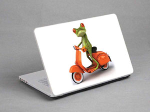 Frog on an electric motorcycle Laptop decal Skin for SAMSUNG Chromebook Series 5 Titan Silver 3G Model XE550C22-A01US 3269-295-Pattern ID:295