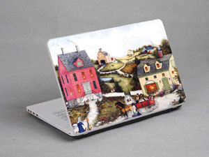 Oil painting, town, village Laptop decal Skin for SAMSUNG Chromebook Series 5 Titan Silver 3G Model XE550C22-A01US 3269-358-Pattern ID:358