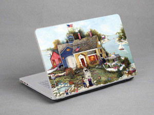 Oil painting, town, village Laptop decal Skin for CLEVO W545SU2 9305-360-Pattern ID:360