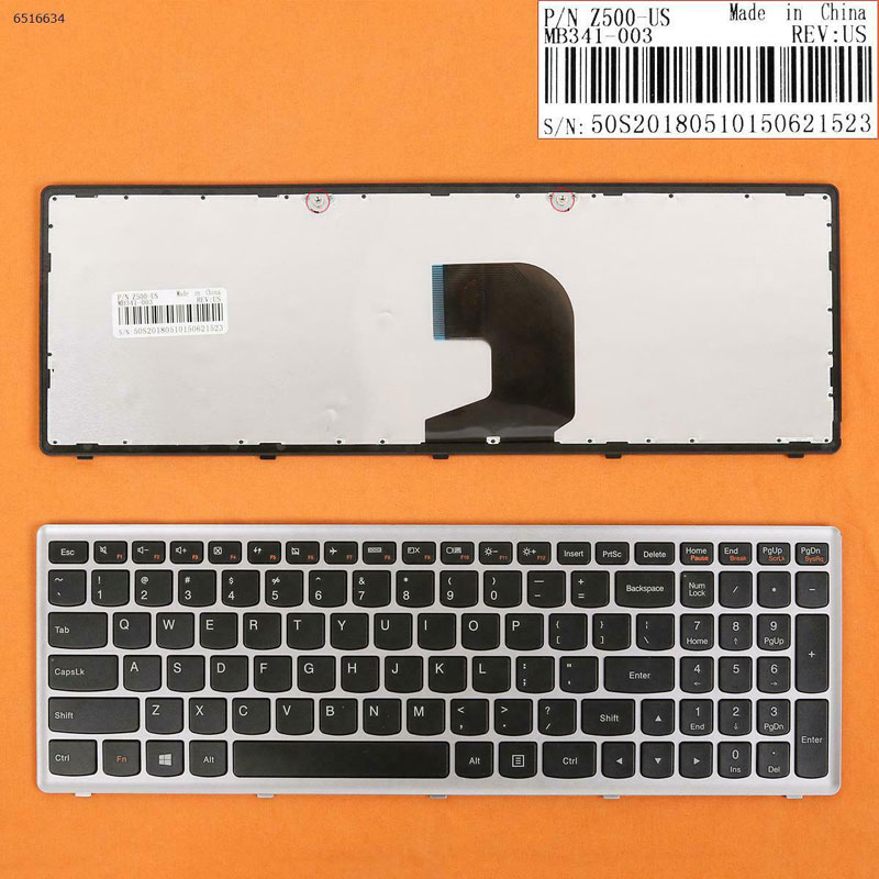 Keyboard for LENOVO IdeaPad P500 Z500 Z500A Z500G SILVER FRAME BLACK(Win8) US 