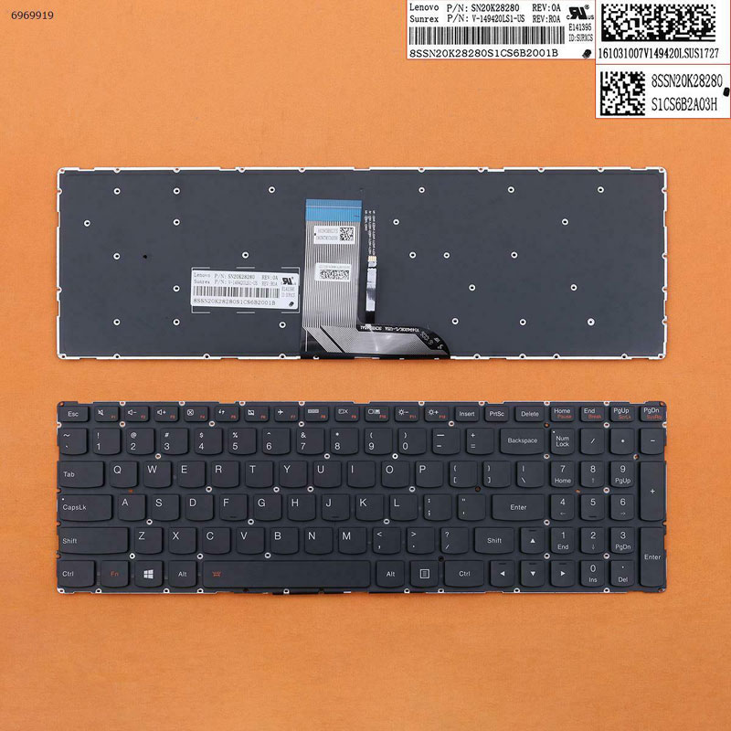 Lenovo YOGA 500-15IBD 15IHW 15ISK laptop Keyboard Backlit,SN20K28280 V-149420LS1 US 