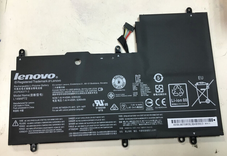 NEW Genuine Lenovo L14S4P72 L14M4P72 Battery For Yoga 3 14 Series 7.4V/7.5V 45Wh