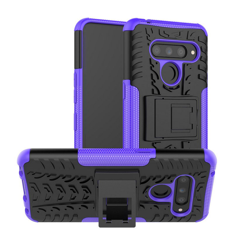 Mobile cell phone case cover for LG Q7 Plus Shockproof Armor Anti-knock Kickstand Cover Case 