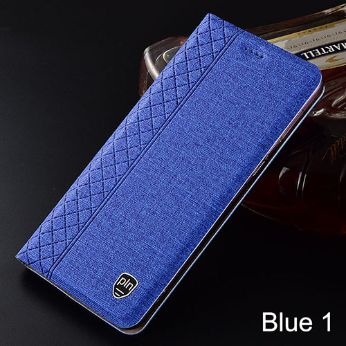 Mobile cell phone case cover for LG Q50 Plaid style Canvas pattern Leather Flip Cover 