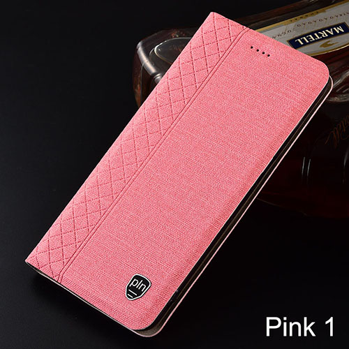 Mobile cell phone case cover for LG V35 Plaid style Canvas pattern Leather Flip Cover 