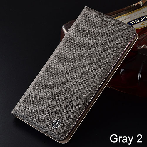 Mobile cell phone case cover for LG V35 Plaid style Canvas pattern Leather Flip Cover 