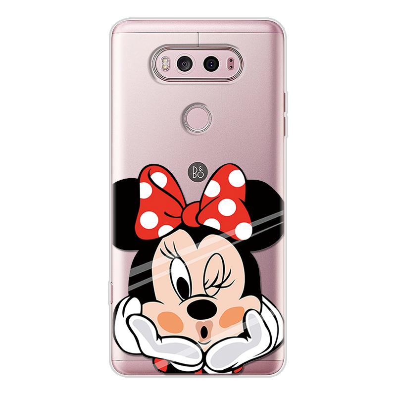 Mobile cell phone case cover for LG V30 Cartoon Silicone Ultra Soft TPU Rubber Clear bags Cover 