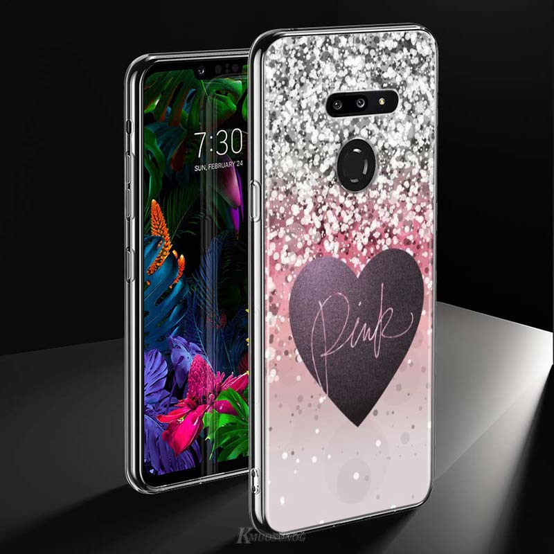 Mobile cell phone case cover for LG G8s ThinQ love pink girly pretty space Style 