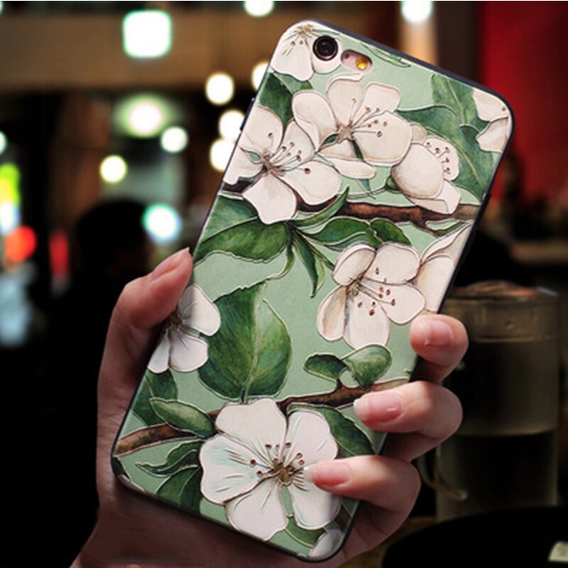 Mobile cell phone case cover for SAMSUNG GALAXY A9 2018 3D Emboss Flower Case 