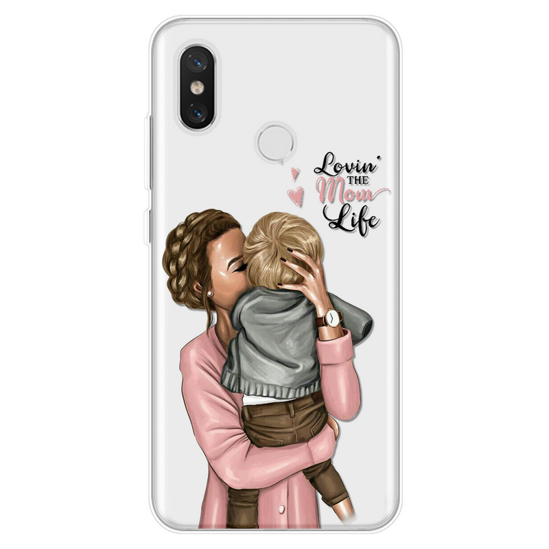 Mobile cell phone case cover for XIAOMI Redmi 5 Black Brown Hair Baby boy,Girl and Mom mother day Case xiaomi phone case cover 