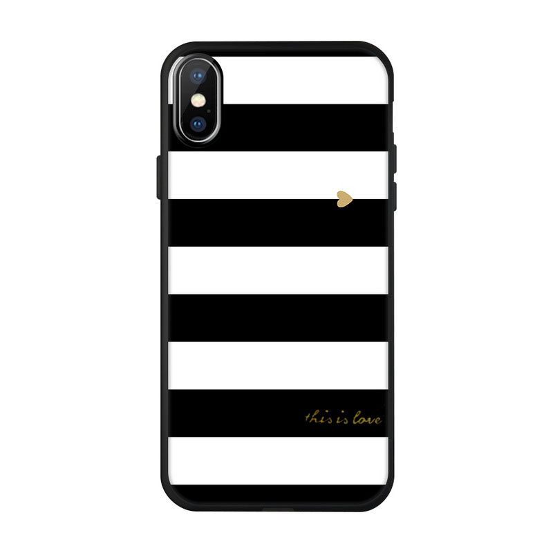 Mobile cell phone case cover for APPLE iPhone 8 Black fashion design Pattern Case
 