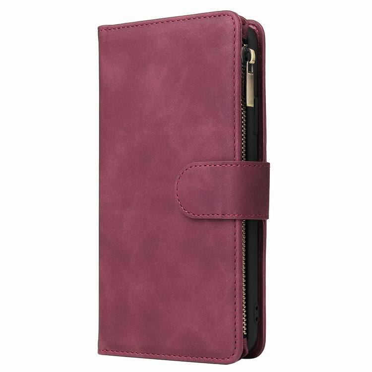 Mobile cell phone case cover for SAMSUNG Galaxy S9 Multi-functional zipper leather sleeve max card holder wallet lanyard solid color 