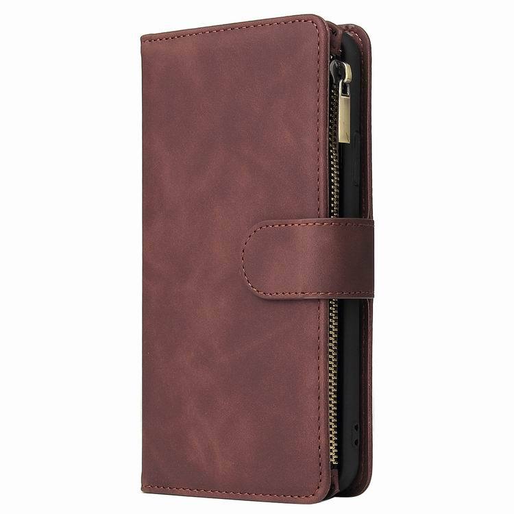 Mobile cell phone case cover for HUAWEI P Smart 2019 Multi-functional zipper leather sleeve max card holder wallet lanyard solid color 