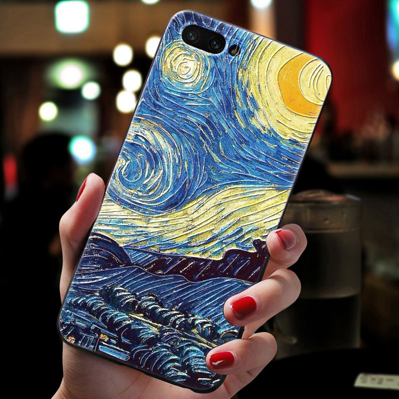 Mobile cell phone case cover for XIAOMI Mi CC9E 3D Oil Painting Emboss Case Soft TPU 