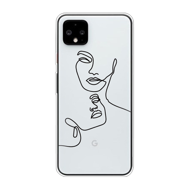Mobile cell phone case cover for GOOGLE Pixel 4 Funny Face Abstract Cartoon Silicone FundasAnti-knock Dirt-resistant 