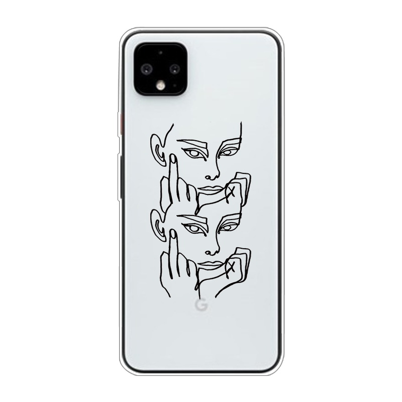 Mobile cell phone case cover for GOOGLE Pixel XL Funny Face Abstract Cartoon Silicone FundasAnti-knock Dirt-resistant 