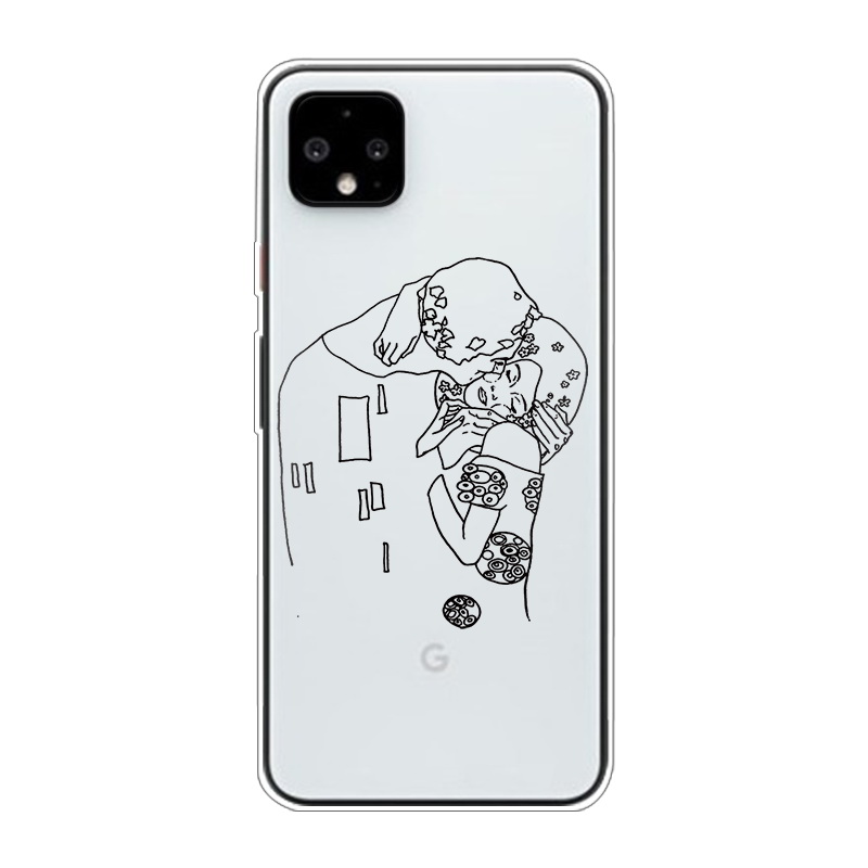 Mobile cell phone case cover for GOOGLE Pixel 4a 5G Funny Face Abstract Cartoon Silicone FundasAnti-knock Dirt-resistant 