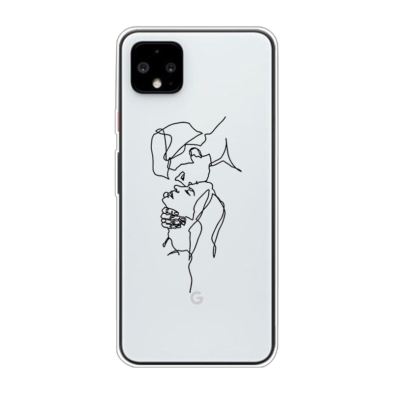 Mobile cell phone case cover for GOOGLE Pixel 4a 5G Funny Face Abstract Cartoon Silicone FundasAnti-knock Dirt-resistant 