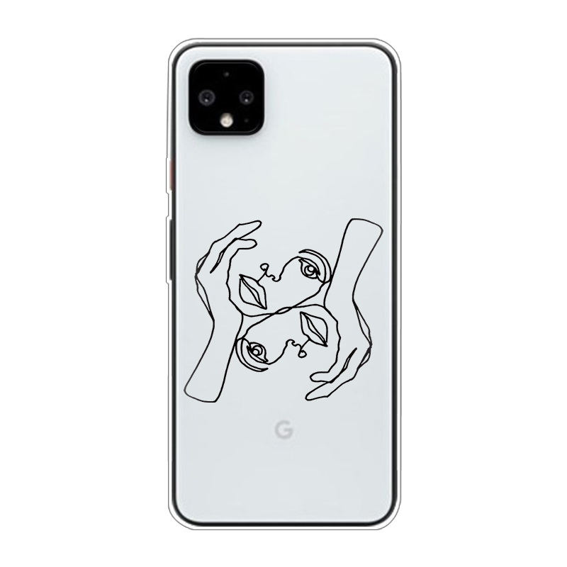 Mobile cell phone case cover for GOOGLE Pixel 3a Funny Face Abstract Cartoon Silicone FundasAnti-knock Dirt-resistant 