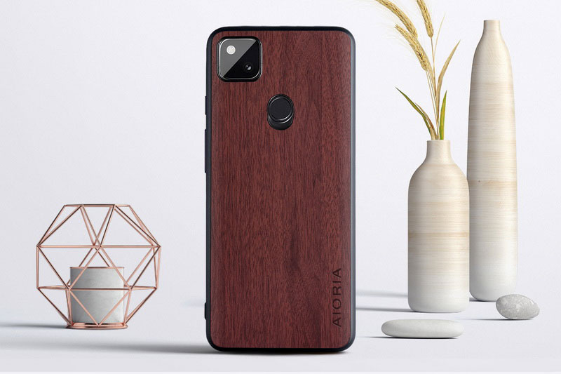 Mobile cell phone case cover for GOOGLE Pixel 4a 5G Vintage WoodLike Case Soft TPU Around The Edge Hard PC At The Back 3in1 material 