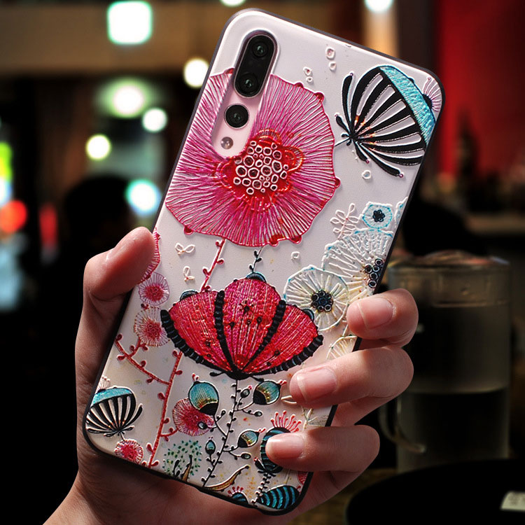 Mobile cell phone case cover for HUAWEI Honor 20 Painted embossed tpu creative anti-fall 