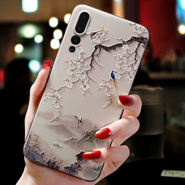 Mobile cell phone case cover for HUAWEI nova 5 pro Painted embossed tpu creative anti-fall 