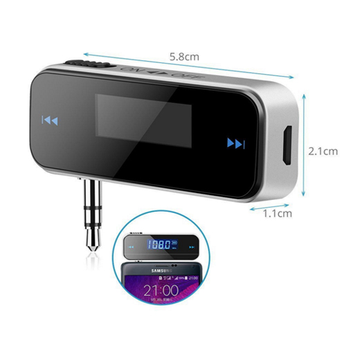 Mini Wireless 3.5mm In-car Music Audio FM Transmitter LCD Display Car Kit Transmitter For Android / iPhone