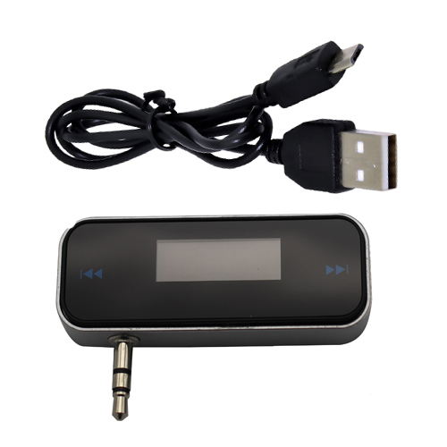 Mini Wireless 3.5mm In-car Music Audio FM Transmitter LCD Display Car Kit Transmitter For Android / iPhone