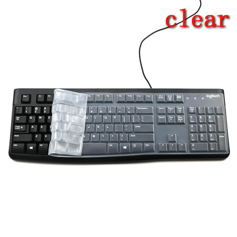 Silicone Keyboard Cover for Logitech K120 & MK120 Ergonomic Desktop USB Wired Keyboard, Logitech K120 & MK120 Keyboard Protective Skin US Layout