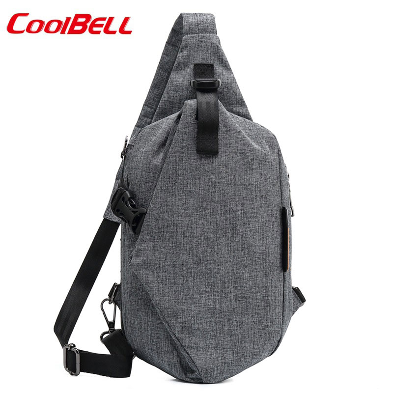Chest Bag Shoulder Pack USB Charging Port Sports Crossbody Handbag