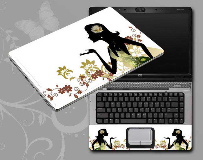 decal Skin for TOSHIBA Qosmio F755-3D150 Glasses-Free 3D Flowers and women floral laptop skin