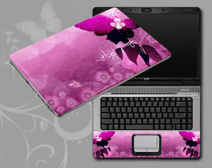 decal Skin for GIGABYTE AERO 17 XA Flowers and women floral laptop skin