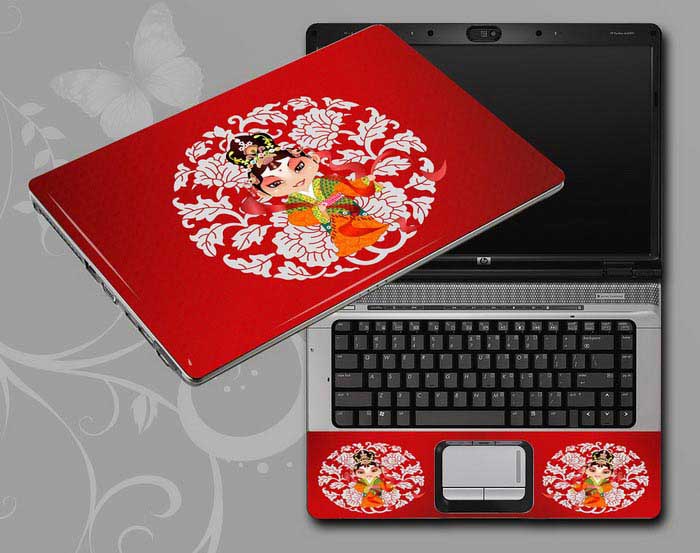 decal Skin for HP Pavilion x360 14m-dw1033dx Red, Beijing Opera,Peking Opera Make-ups laptop skin